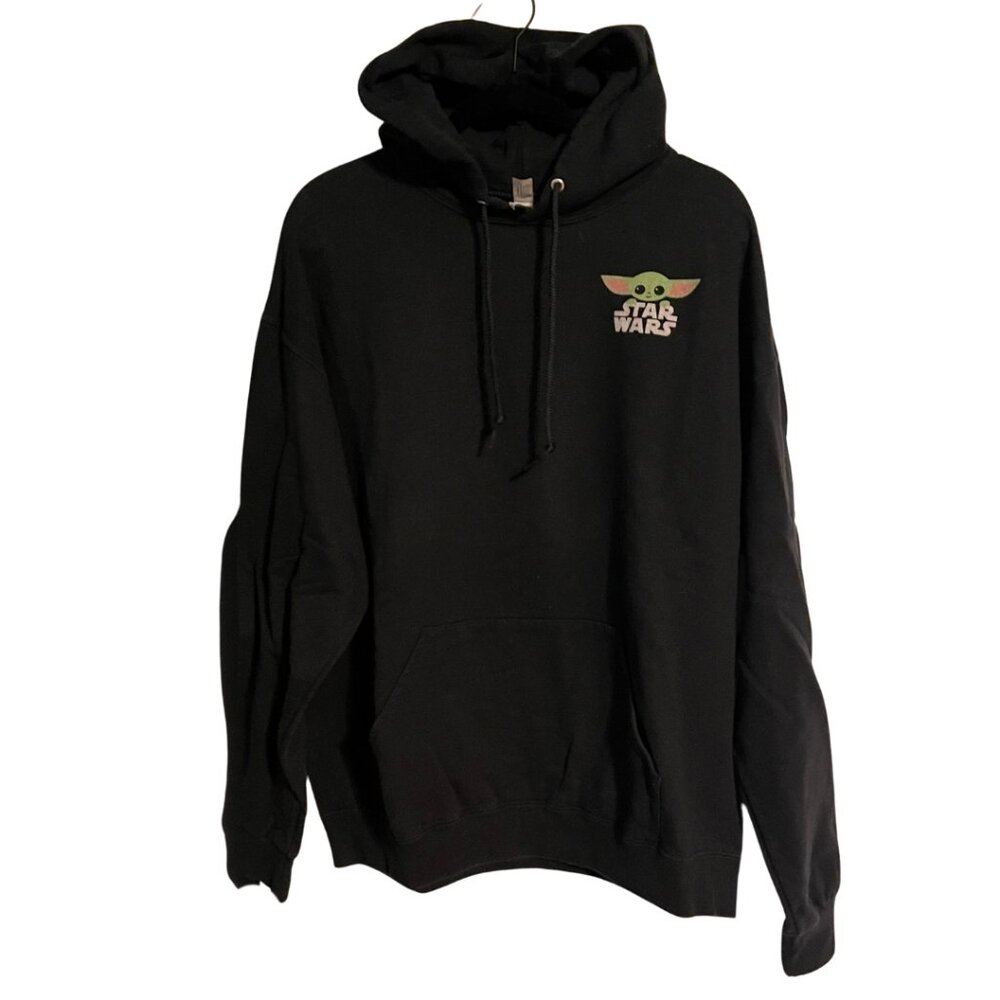 Star Wars Baby Yoda Grogu Hoodie Adult XL – Black Jerzees NuBlend Pullover